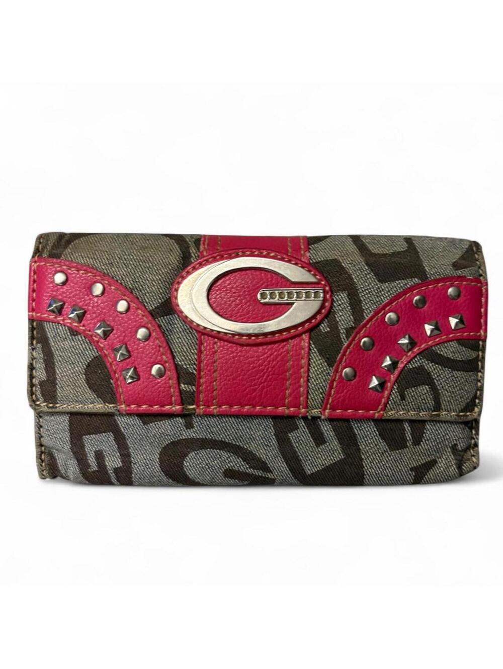 Crazy fire vintage Y2K guess trifold wallet.